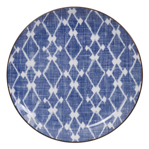 Tokyo Design Studio - Shibori - Blauw/Wit Ontbijtbord - 25 x 3cm
