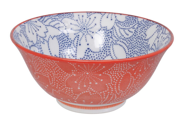 Tokyo Design Studio - Mixed Bowls - Blauw/Rode Kom - Sakura - 14.8 x 6.8cm 500ml