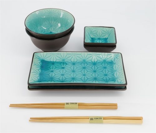 Tokyo Design Studio – Glassy Turquoise Gift Set – Sterren – 8 pcs