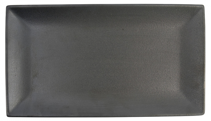 Yuzu Black Rect. Plate 34.3x19.4x2.4cm